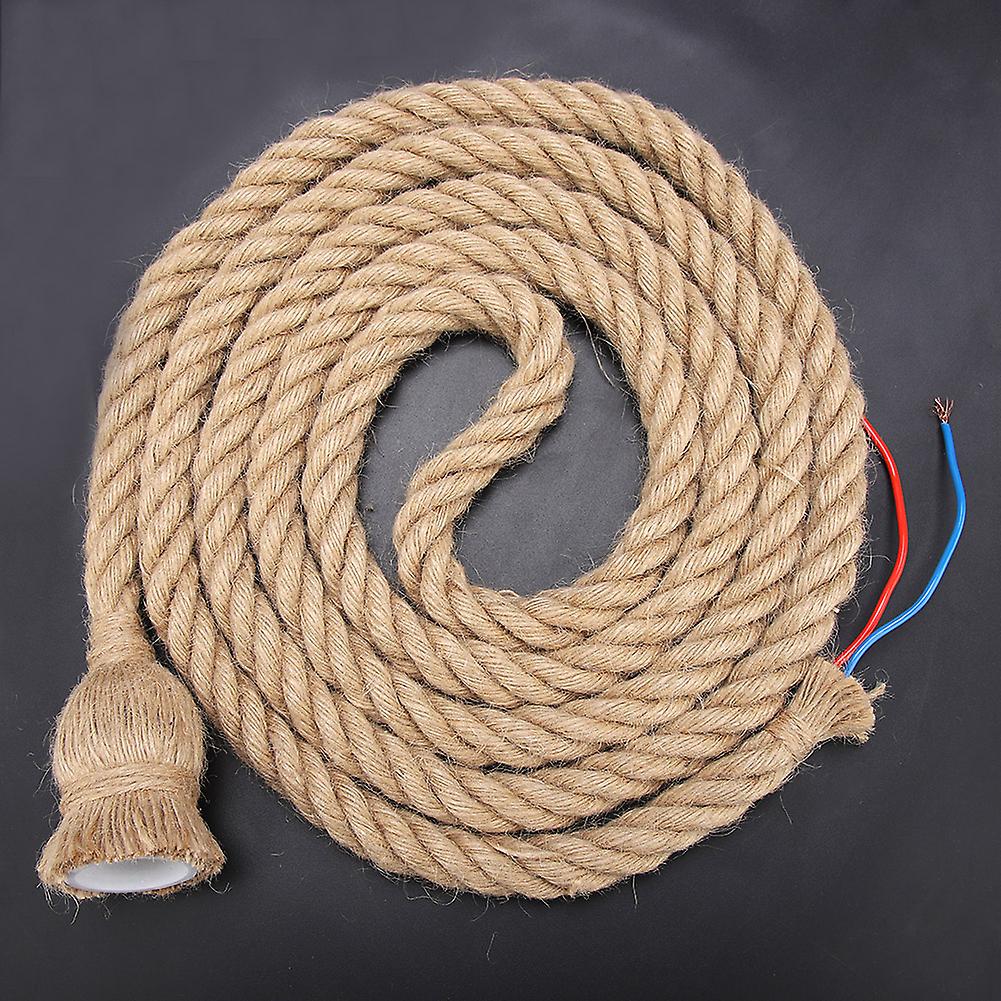 3m E27 Vintage Hemp Rope Ceiling Light Base Pendant Lamp Bulb Holder 85-265v