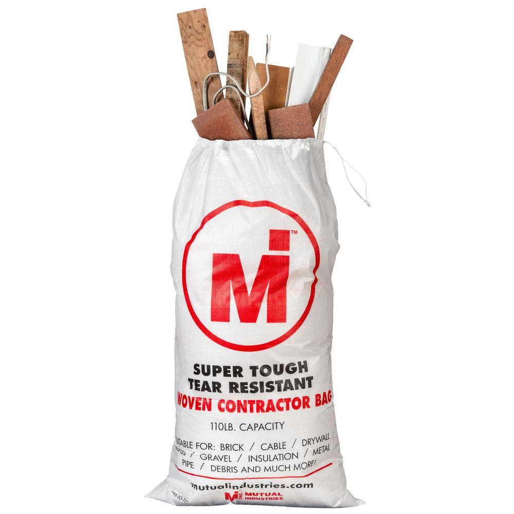 Mutual Industries 42 Gal. Contractor White Woven Reinforced Trash Bags with Drawstring Closure (20 CountBox) 14981-10-110