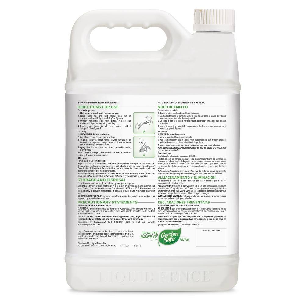 Liquid Fence 1 Gal. Ready-to-Use Deer and Rabbit Repellent HG-70109-4