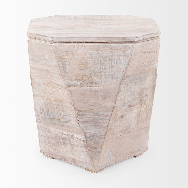 Stowe II 23L x 21W x 20H Octagonal Light Brown Solid Wood Side/End Table - 21.0L x 21.0W x 20.0H