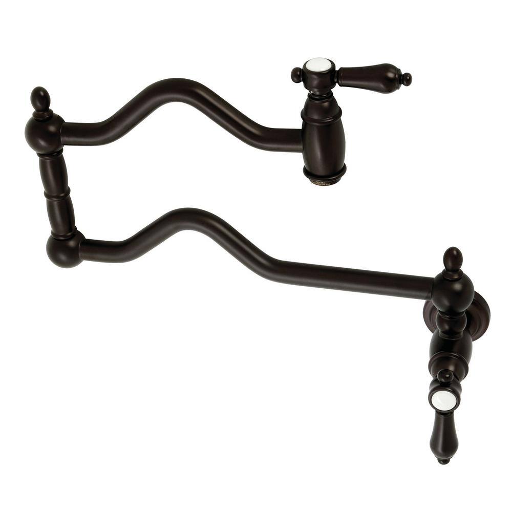 Kingston Brass Heirloom Wall Mount Pot Filler Faucets in Oil Rubbed Bronze HKS2105BAL