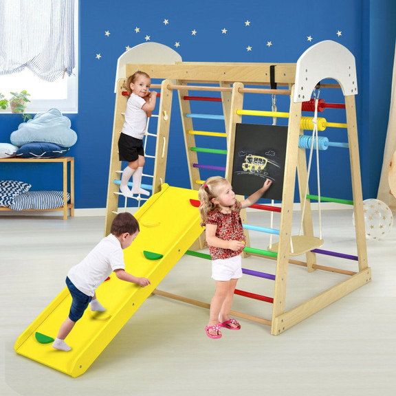 Costway 13920864 Indoor Playground Climbing Gym Wo...