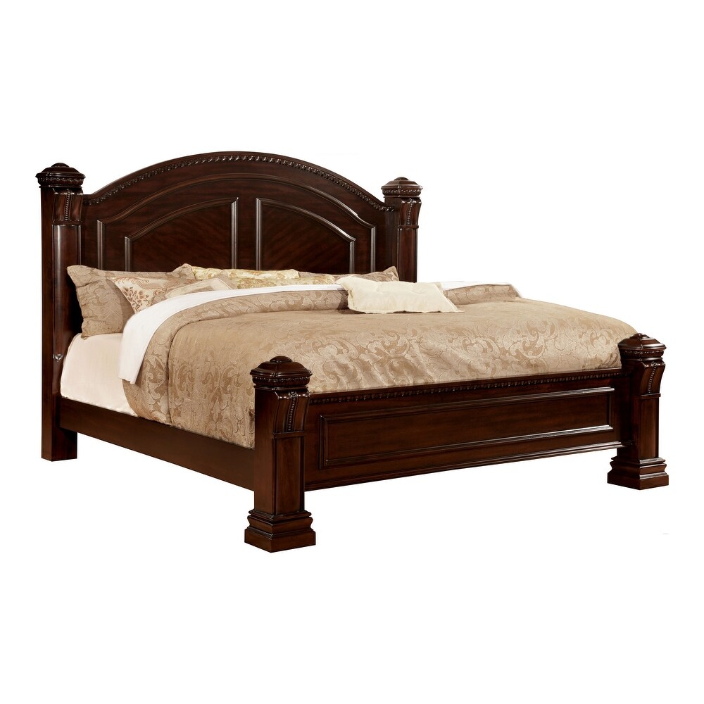 Tay Transitional Cherry Wood 4 Piece Poster Bedroom Set by Furniture of America