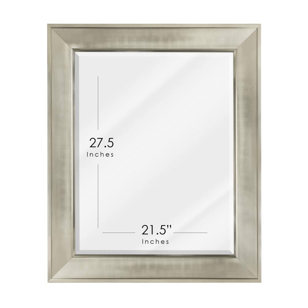 Deco Mirror 29 in. W x 35 in. H Framed Rectangular Bathroom Vanity Mirror in Brush nickel 8013