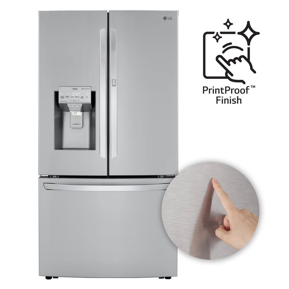 LG 30 cu. ft. French Door Smart Refrigerator Door-In-Door Dual Ice Makers with Craft Ice PrintProof Stainless Steel LRFDS3016S