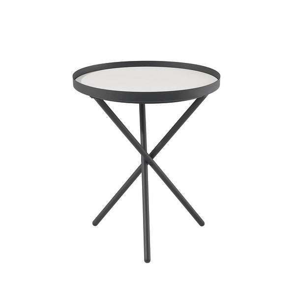 Middlebrook Minimal Faux Marble Gallery-Top Round Side Table