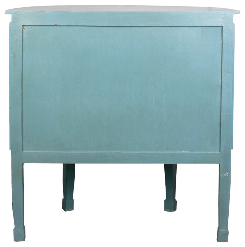 Sunset Trading Cottage Half Round Cabinet in Distressed Beach Blue Wood   French Country   Accent Chests And Cabinets   by Homesquare  Houzz