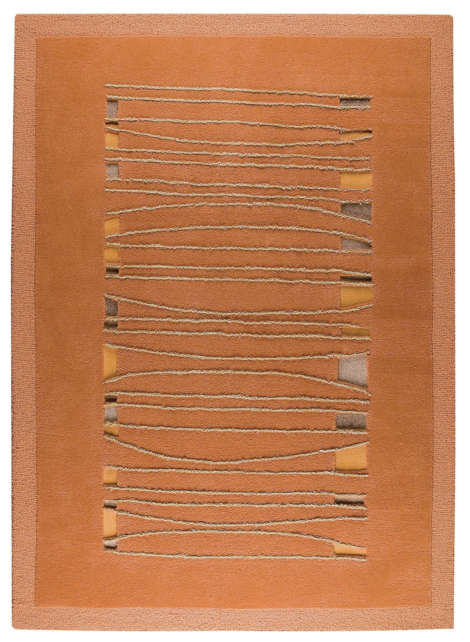 Wexford Collection Hand Tufted Wool Area Rug in Orange