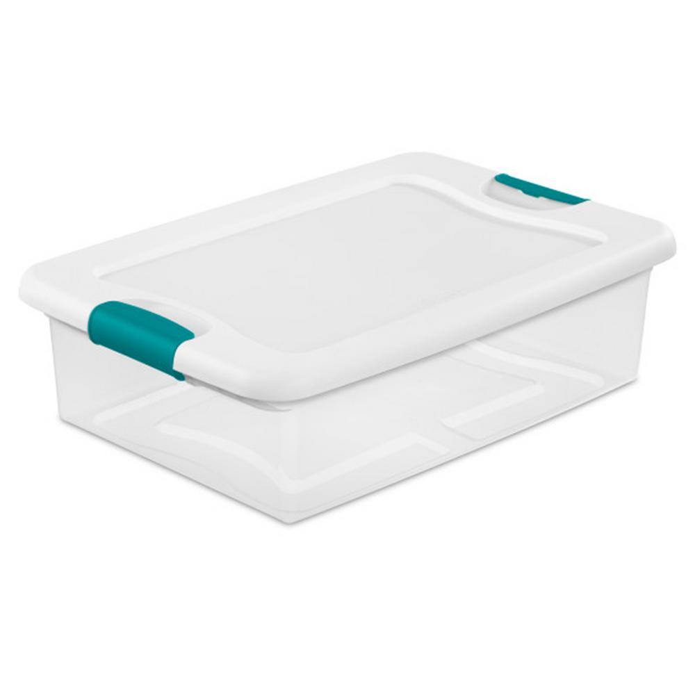 Sterilite 32 qt. Storage Box Stackable Latching Container in Clear (12-Pack) 12 x 14968006