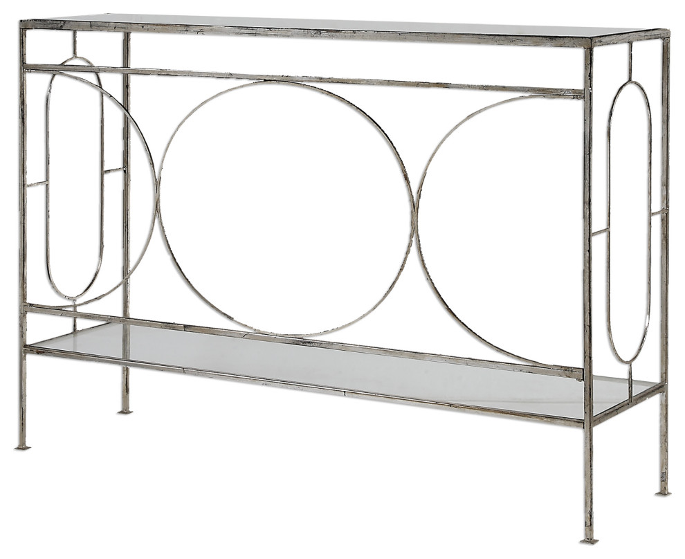 Uttermost 24541 Luano Silver Console Table   Industrial   Console Tables   by Lighting World Decorators  Houzz