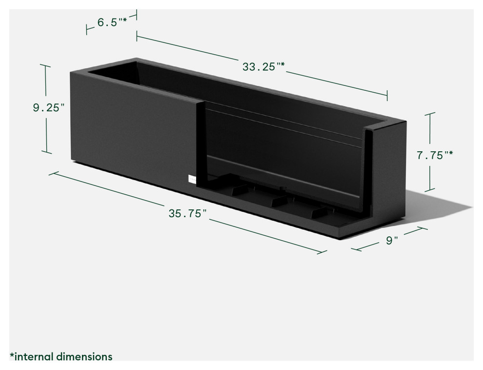 Veradek Block Series Trough 36 quotPlanter   Transitional   Outdoor Pots And Planters   by Veradek  Houzz