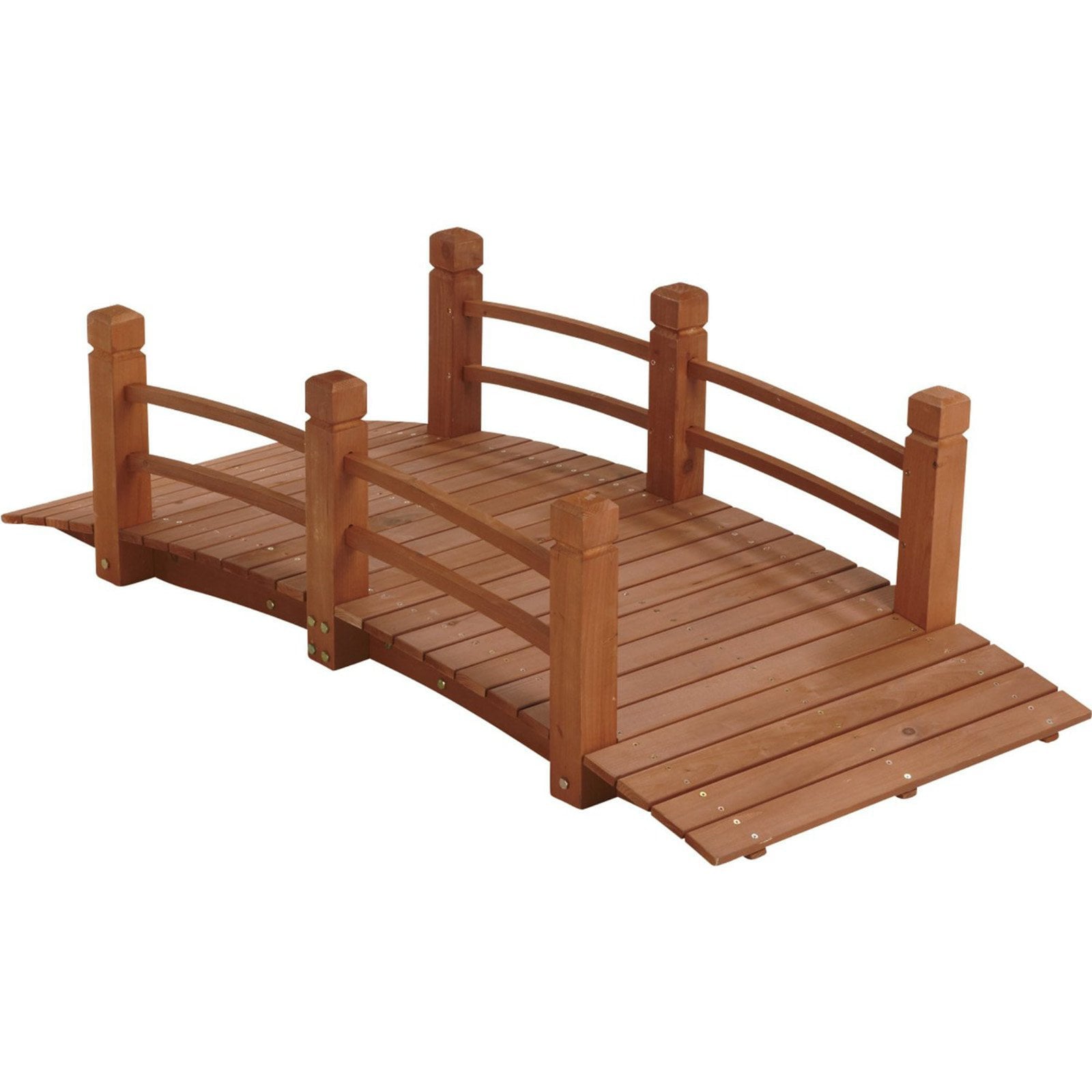 HGC Wood Garden Bridge with Double Rails