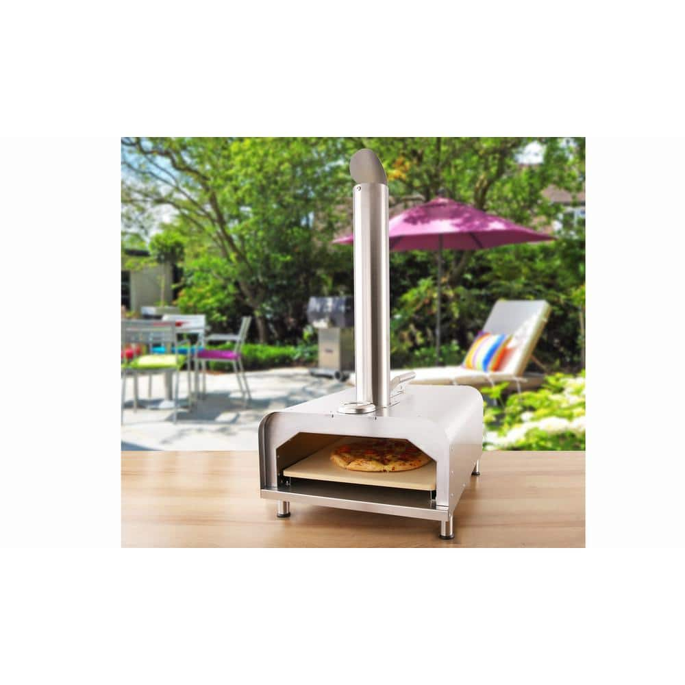 GYBER Fremont 29 in. Wood Pellets Outdoor Pizza Oven in Stainless Steel GYB-9075-GB040B