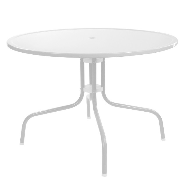 Outdoor Round Retro Metal Tulip Dining Table White