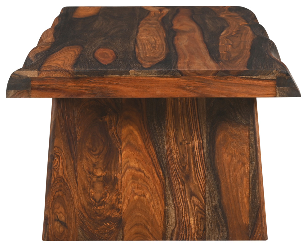 Damian Live Edge Wood Coffee Table   Rustic   Coffee Tables   by Taran Design  Houzz