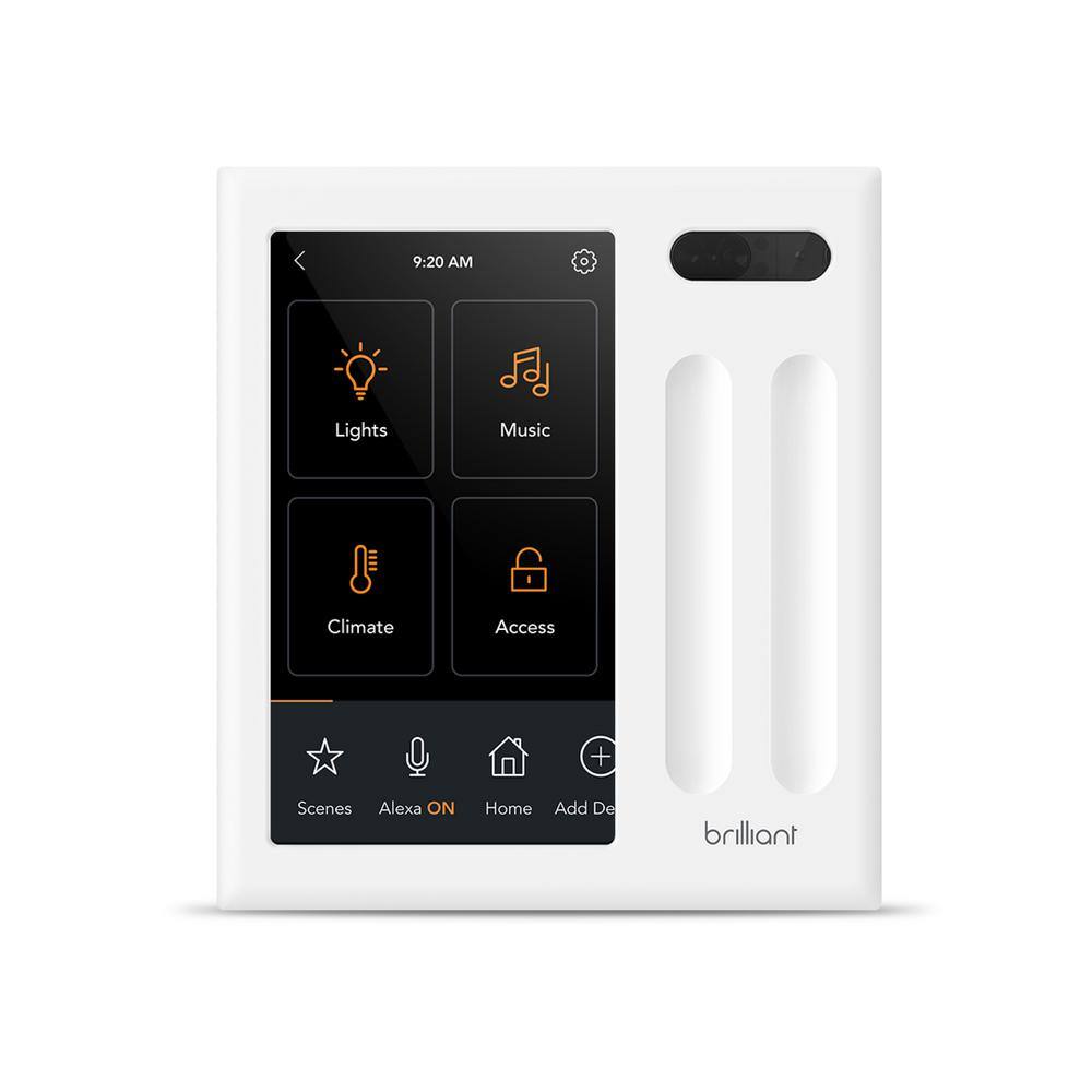 Brilliant Smart Home Control (2-Switch Panel) for Alexa Google Assistant Apple HomeKit Ring Sonos and More BHA120US-WH2