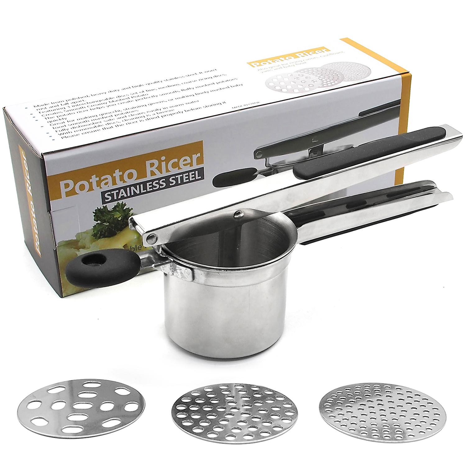 Potato Ricer Hand Press Lemon Orange Watermelon Potato Squeezer Stainless Steel Fruit Vegetables Manual Extractor Crusher Easy Cleaning Household Kitc