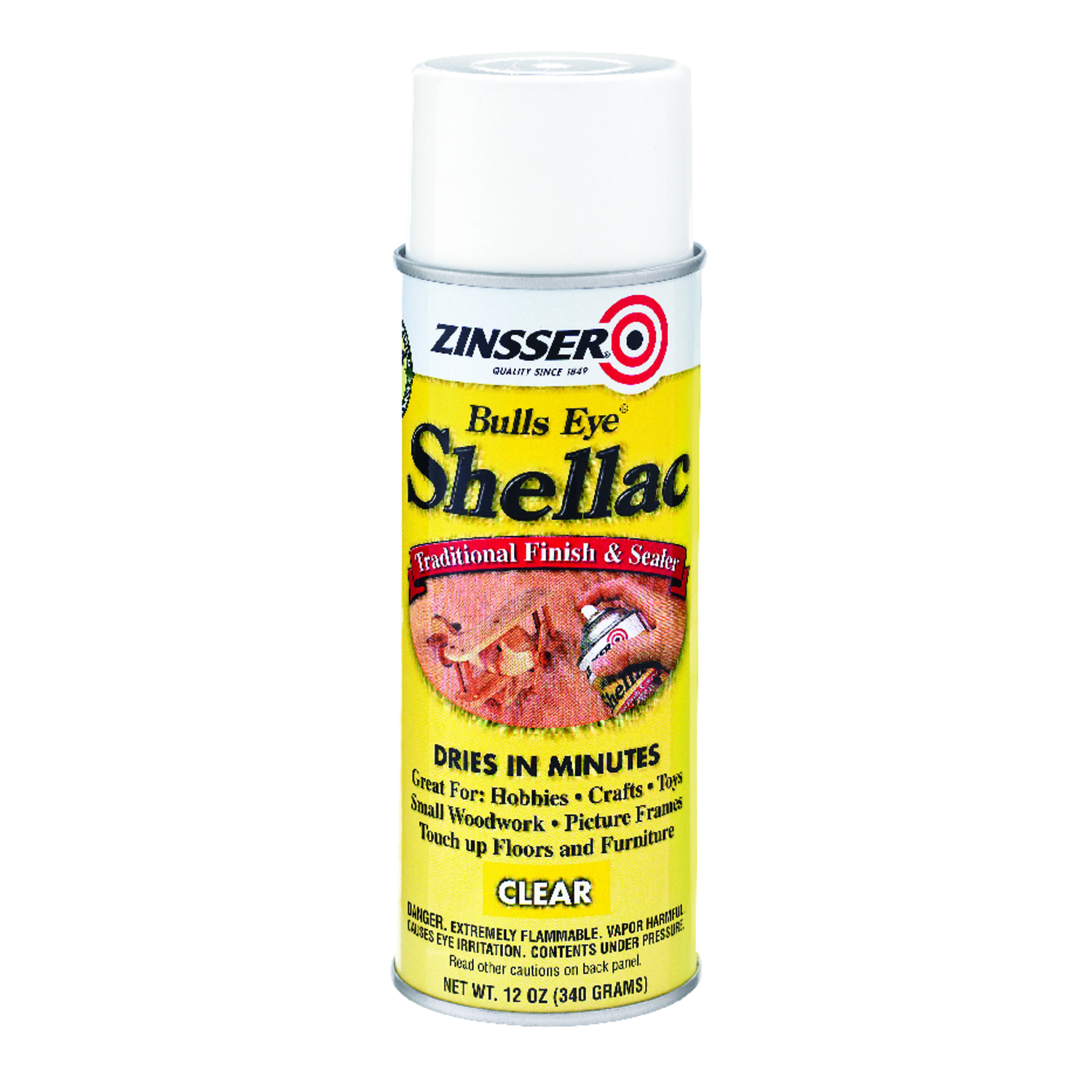 Zinsser Bulls Eye Semi-Gloss Clear Shellac-Based Finish and Sealer 12 oz