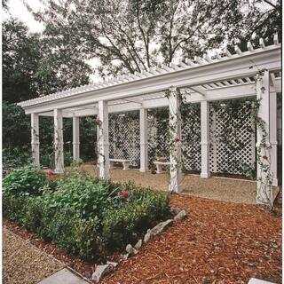 Veranda 4 ft. x 8 ft. White Garden Diamond Vinyl Lattice 73004026