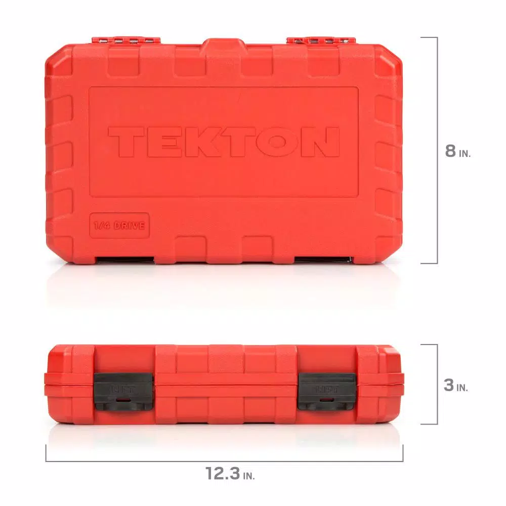 TEKTON 1/4 in. Drive 5/32-9/16 in.， 5-14 mm 6-Point Socket Set (51-Piece) and#8211; XDC Depot