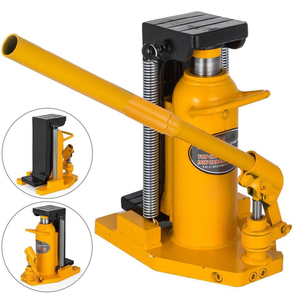 VEVOR 10-Ton to 20-Ton Toe Jack Lift Hydraulic Machine Air Hydraulic Toe Jack Proprietary Heat-Treated Steel in Yellow QJD20T00000000001V0