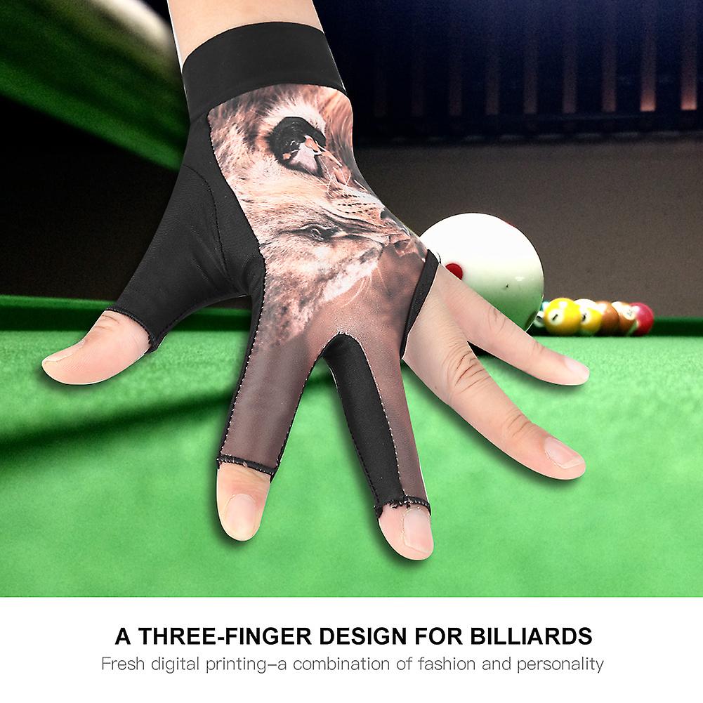 Boodun Unisex Adults 3-finger Snooker Pool Cue Glove Billiards Shooters Glove (brown， L)