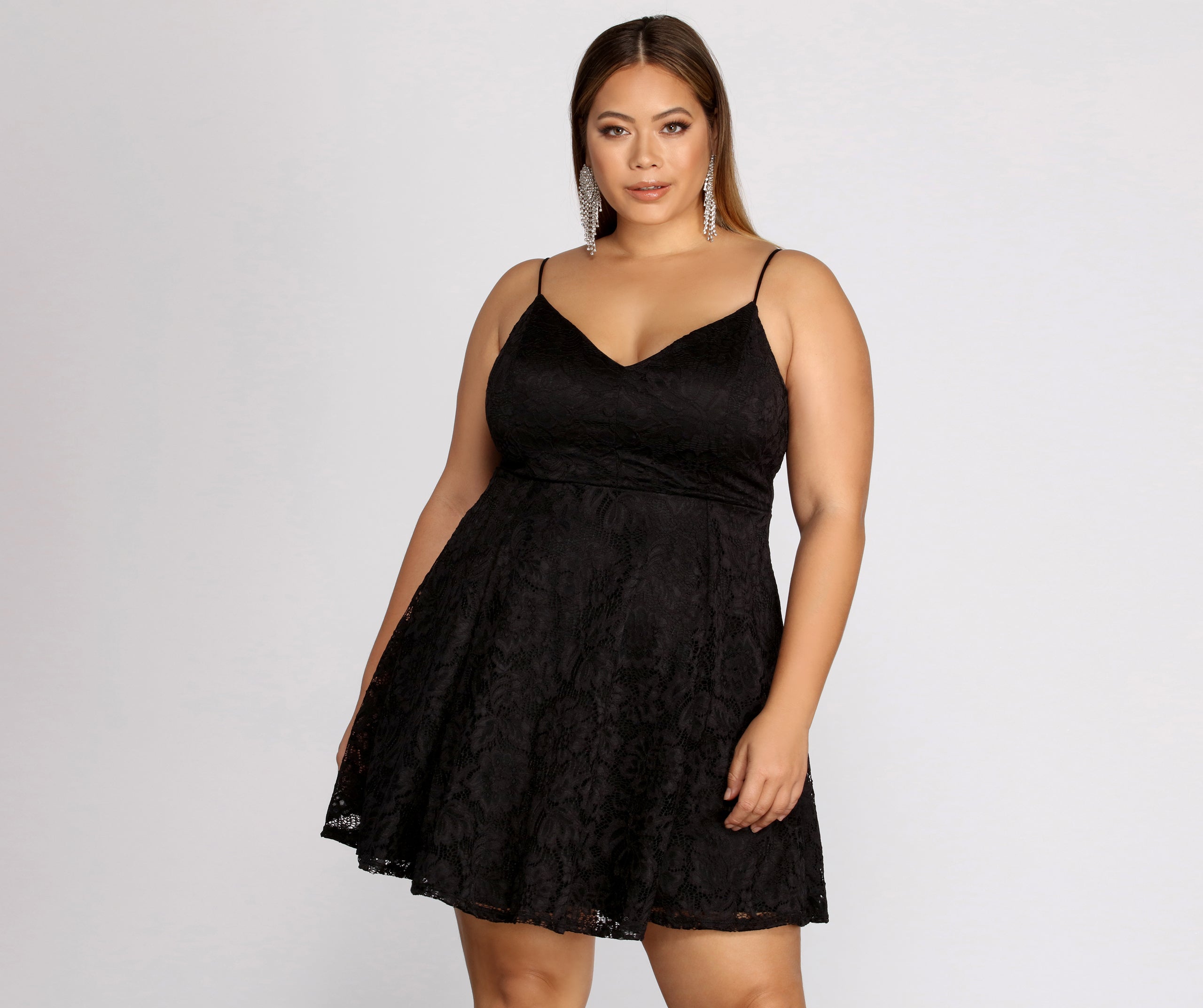 Plus Flirty Lace Skater Dress