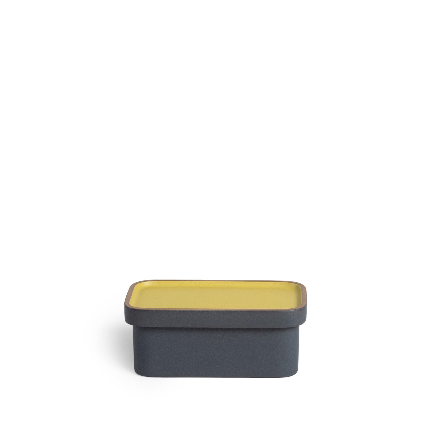 Butter Dish in Ochre and Indigo