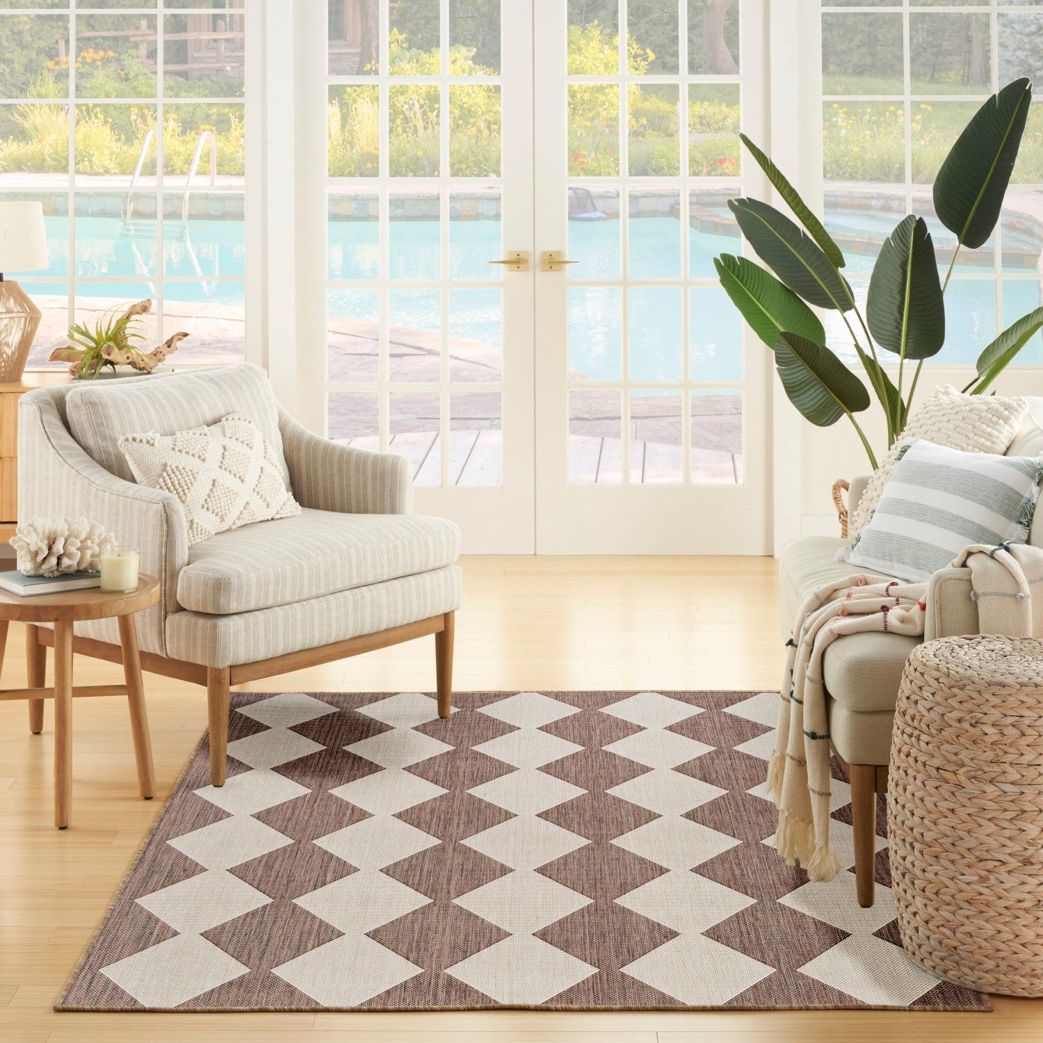 Positano Indoor/Outdoor Natural Geometric Rug