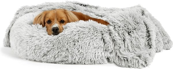 Best Friends by Sheri The Original Calming Donut Dog Bed and Throw Dog Blanket