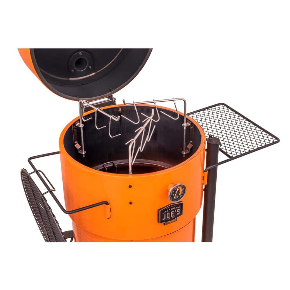 OKLAHOMA JOE'S Bronco Pro Charcoal Drum Smoker and Grill in Orange with 366 sq. in. Cooking Space 19202100