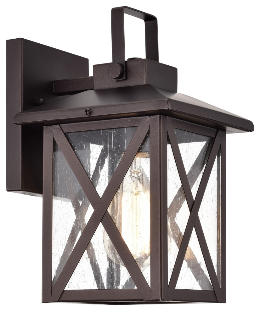 Lawrence Transitional 1 Light Oil Rubbed Bronze Outdoor Wall Sconce 11 quotHeight   Transitional   Outdoor Wall Lights And Sconces   by Homesquare  Houzz