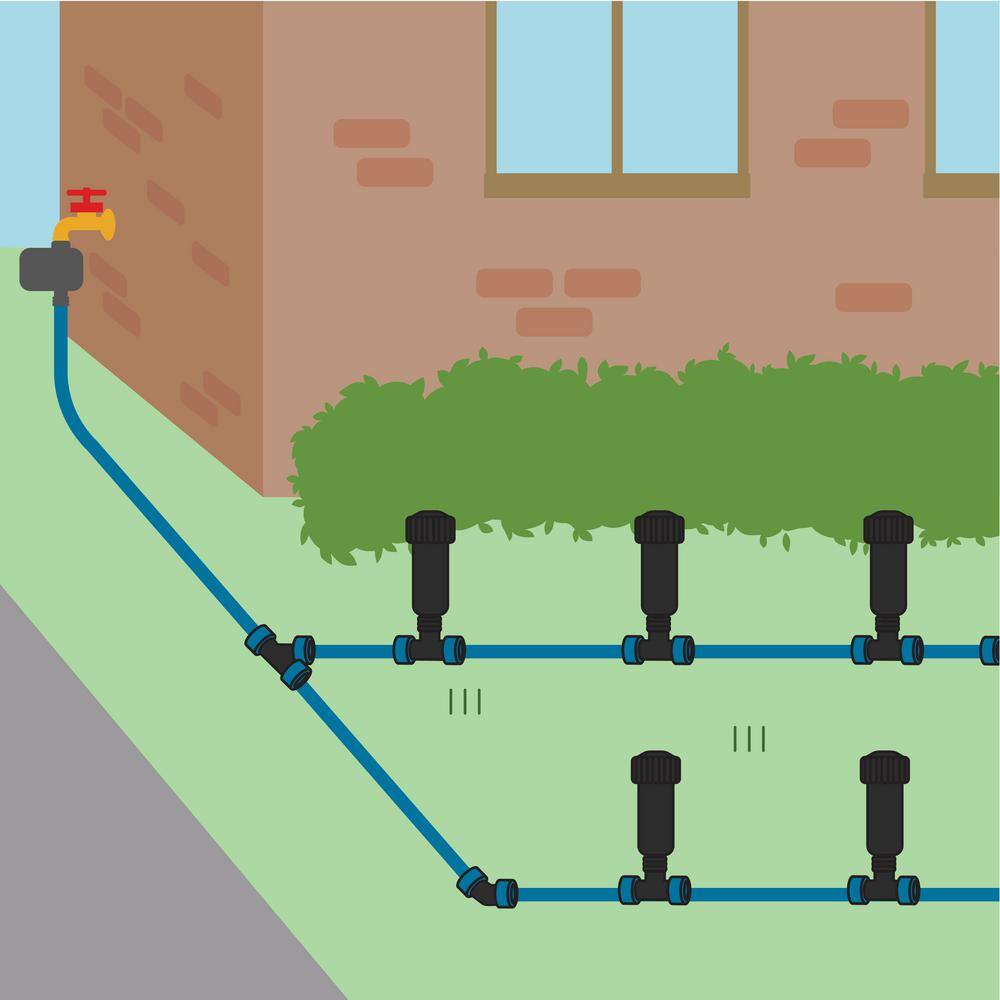 Orbit 2-Zone In-Ground 12 in. Sprinkler System with Hose Faucet Timer 50021