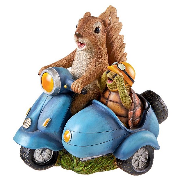 Design Toscano Born To Be Wild Squirrel On Motorcycle Statue Multicolored