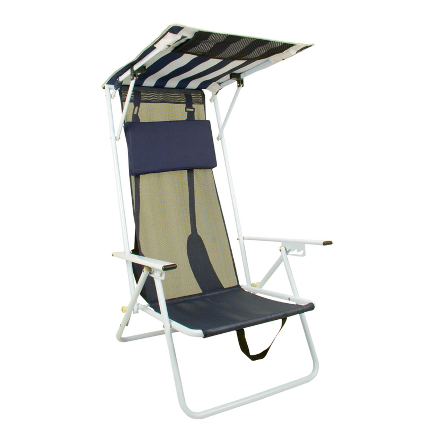 Quik Shade 3-Position Navy Blue Canopy Folding Chair