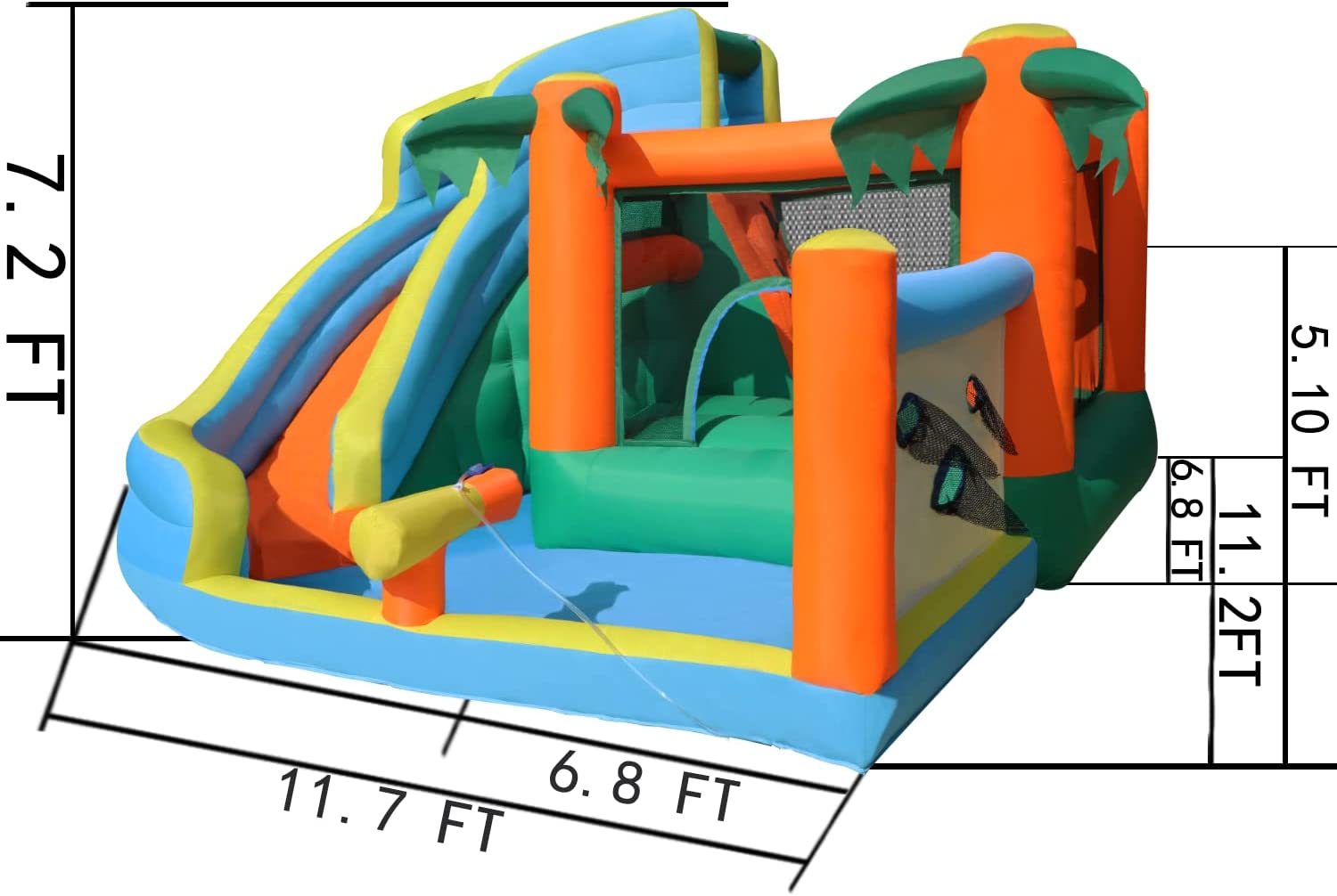 WGIA Inflatable Water Slide,Wet and Dry Inflatable Bounce Housewith Indoor,Bounce House with Slide,Children's Rock Climbing Wall with Blower