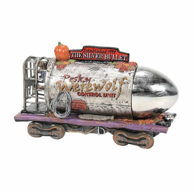 Department 56 Villages The Silver Bullet One Figurine 5 0 Inches Pesky Werewolf Control Unit Halloween 6014050 Ceramic Silver