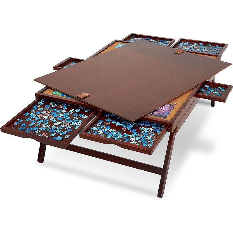 1500 Piece Puzzle Board， 27” x 35” Wooden Jigsaw Puzzle Table Board