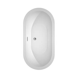 Wyndham Collection Soho 59.75 in. Acrylic Flatbottom Center Drain Soaking Tub in White WCOBT100260