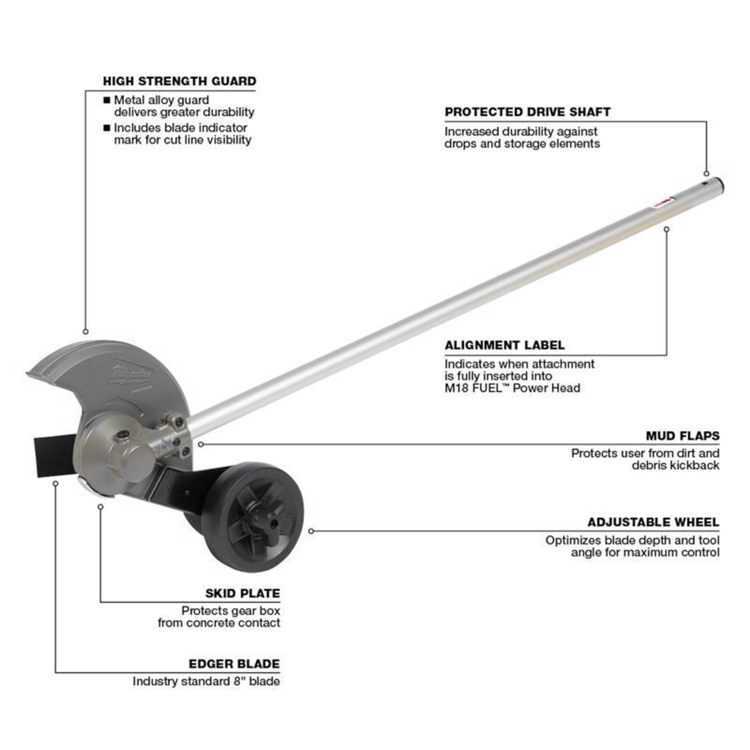 MW M18 FUEL Quik-Lok Professional Grade 38 in. L Edger Attachment