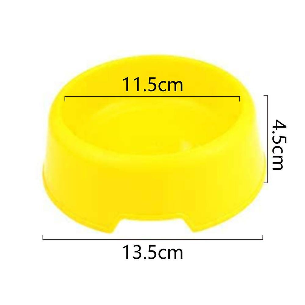 Pet Plastic Bowls Dog And Cat Supply Plastic Food Feeding Water Dish Bowl Feede-yellow