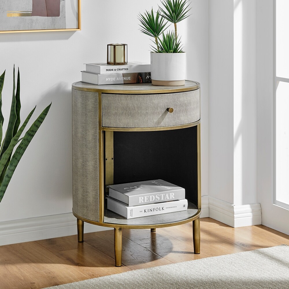 Loretta Faux Shagreen Side/ End Table