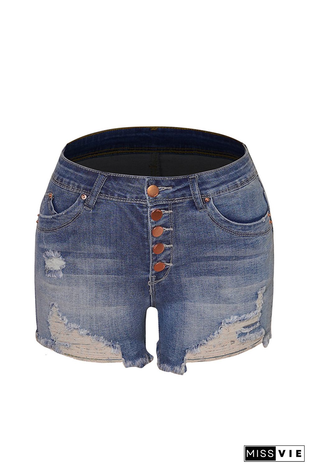 Stretch Short Jeans with Tassel Wholesale