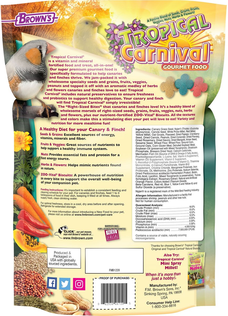 Brown's Tropical Carnival Canary and Finch Food