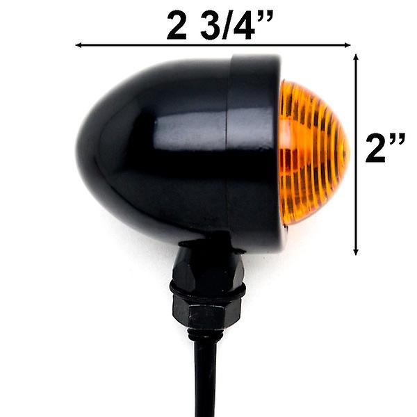 Motorcycle 2 pcs Black Amber Turn Signals Lights Compatible with Honda Ruckus Aero Z EZ 50 90