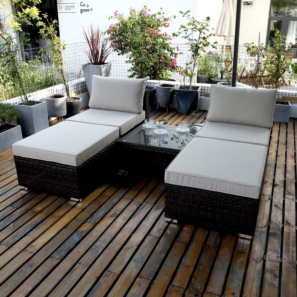 Large Size Rattan Patio Coffee Tables