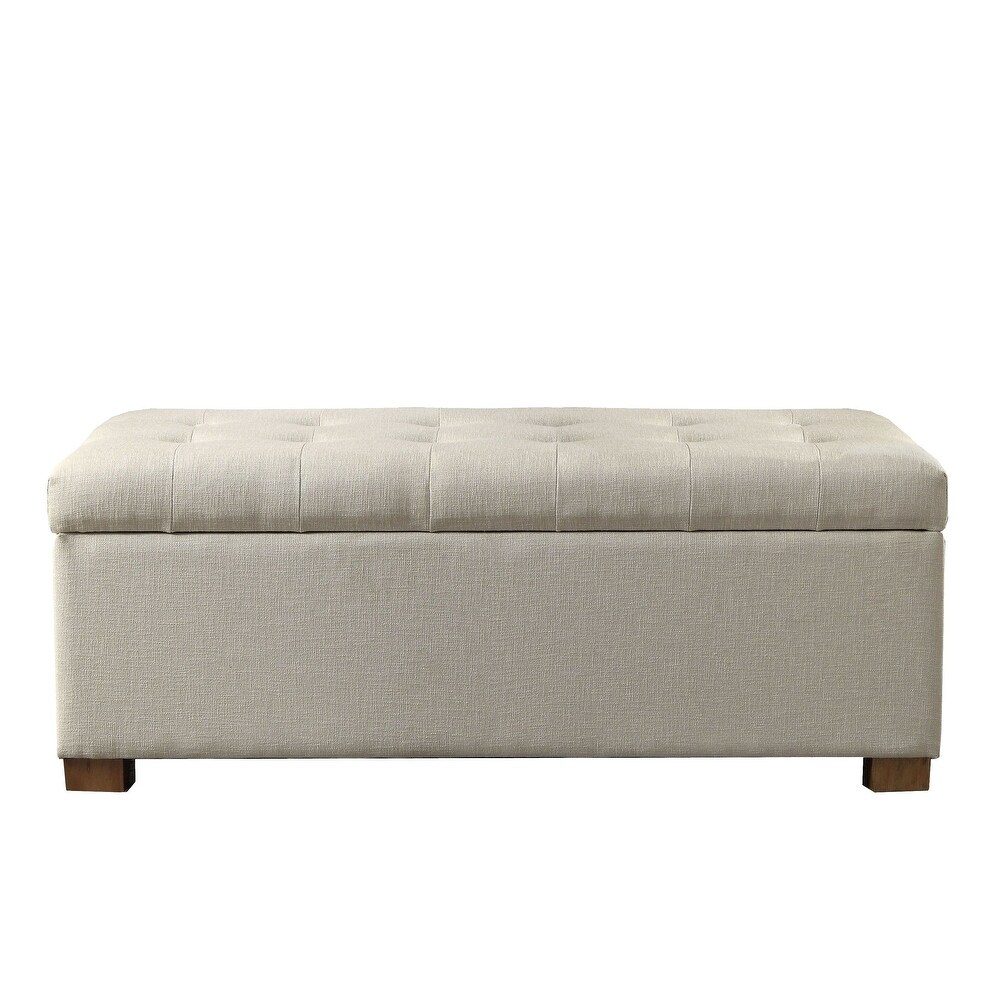 Porch   Den Camero Beige Tufted Storage Bench