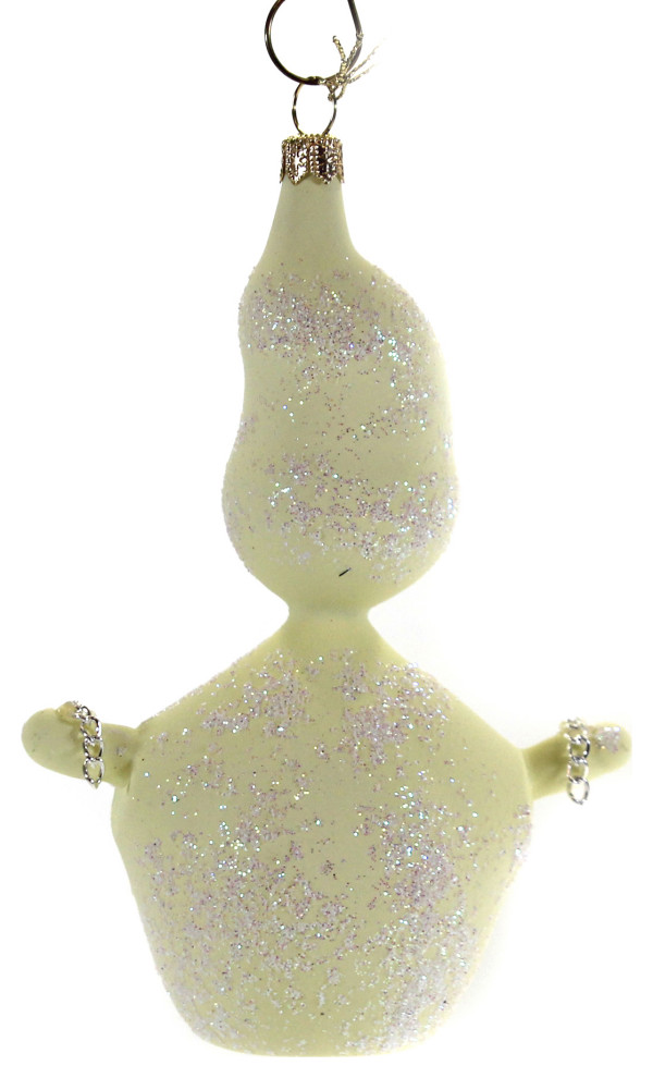 De Carlini Ghost With Chains Glass Ornament Halloween Glows Dark V3561   Christmas Ornaments   by Story Book Kids Inc  Houzz