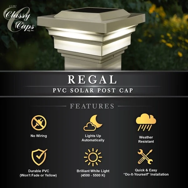 Classy Caps 4x4 Regal Solar Post Cap Light (Set of 2)