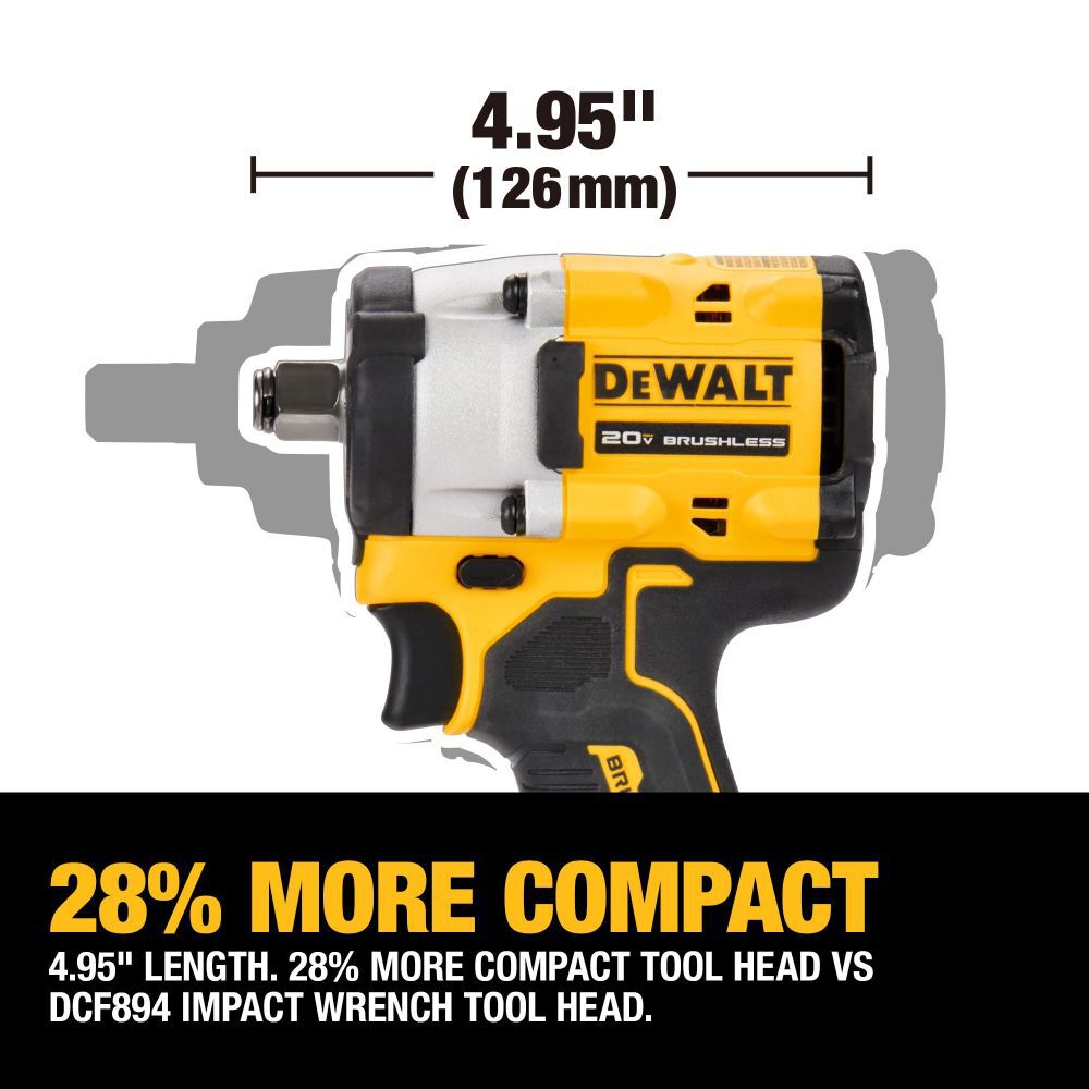 DW Atomic 20V Max 1/2 In. Cordless Compact Impact Wrench With DCF921GP2 from DW